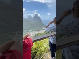 St Lucia’s Pitons from a lookout on the side of the road 🥰 #stlucia #travel #vacation #caribbean