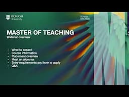 Master of Teaching Webinar - 21 May 2025