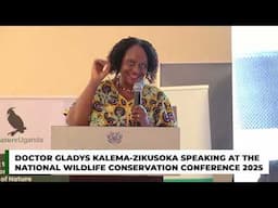 Doctor Gladys Kalema-Zikusoka speaking at the National Wildlife Conservation Conference 2025