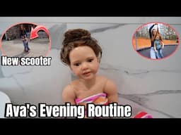 Reborn Doll Ava's Evening Routine spending time outside and Hair Wash day