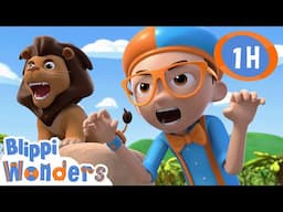 Lions | Blippi Wonders | Cars, Trucks & Vehicles Cartoon | Moonbug Kids