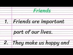 Friends Essay in English 10 Lines || 10 Lines Essay on Friends || Essay on Friends in English