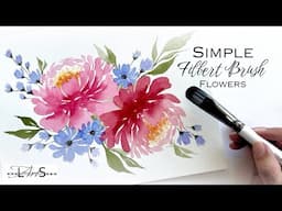 ATTENTION! Loose & Lovely! 😍 Fun, Easy, Quick Step-by-Step Watercolor Peony Flowers! Filbert Brush