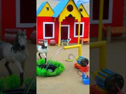 Mini hand pump project water with supply motor drink for horse farm