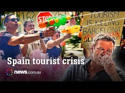 Furious Spanish protesters unleash on tourists