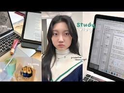 uni vlog *STUDY edition* 🍵☁️  library nights, study spots, econ notes + intern work, realistic days