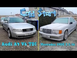COLD START: Audi A4 V6 TDI & Mercedes 190E 2.5-16