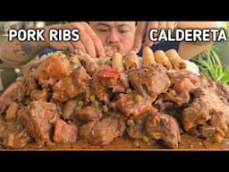 PORK RIBS CALDERETA | OUTDOOR COOKING | MUKBANG PHILIPPINES