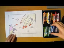 Color the picture of a hand painting its nails
