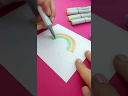 How to draw a cute little rainbow 🌈 *super easy* #tutorial #art