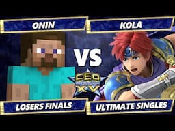 CEO 2025 LOSERS FINALS - Onin (Steve) Vs. Kola (Roy, Cloud) Smash Ultimate - SSBU