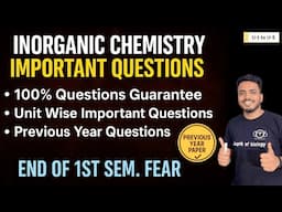 Inorganic chemistry Important Question | Inorganic Chemistry Unit wise important question | B pharma