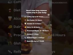 How Long Common Toxins Stay In Your Body! #shorts