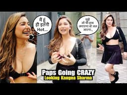Paps Going CRAZY looking at Kangna Sharma Stunning Look Black Dress | Kangna Sharma HOT LOOK