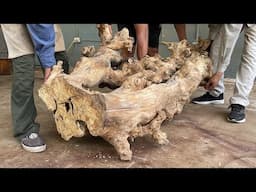 Resurrecting Oddly Shaped Tree Wood Into A Thousand Dollar Tea Table // Extremely Skillful Craftsman