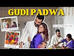 Our Wholesome Gudi Padwa 2025 ♥️✨ North Indian Husband makes Kothimbir Vadi 😆 Lezim Performance 💃🏻