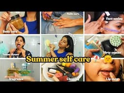 Summer 🌞⛱️🚿 self care Routine || [ 10 Steps ] skin, Hair , Nails , Body  Everything// Dry Brushing 🙌