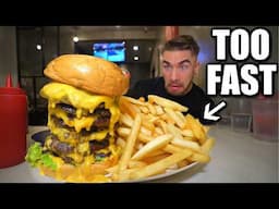 ONLY 10 MINUTES TO EAT THIS GIANT 8-PATTY BURGER CHALLENGE | Joel Hansen