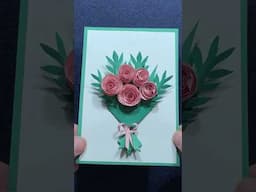 Make this Rose Bouquet Card for your mom #birthdaycard #cardformom #flowercard #papercrafts
