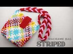 MACRAME STRIPED BAG | MACRAME BAG TUTORIAL