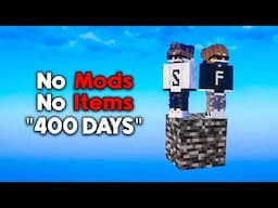 Surviving 400 Days On a Bedrock Block! (No Mods, No Items)