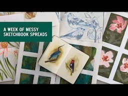 A Week (or so) of Messy Sketchbook Pages - plus my favorite airtight palette for gouache!