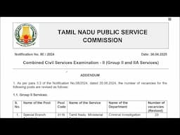 TNPSC GROUP II/II-A 2025 | REVISED ADDENDUM | Suresh IAS Academy
