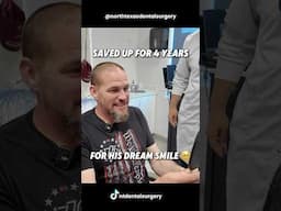 Saved up for 4 years to get his dream smile! 🥹👏 #dentist #beforeandafter #dentalimplants #dallas
