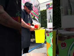 The fastest you'll ever see a watermelon cut!