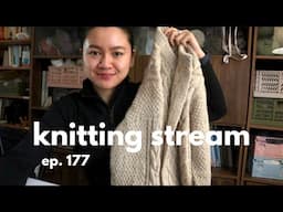 working on my wips because I said so and I really need to finish them // knitting stream #177