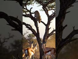 Leopard’s Epic Ambush from the Tree! 🐆🔥 #Shorts