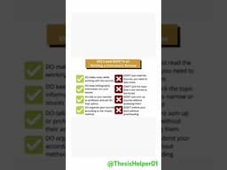 Do's and Don’ts of Writing Literature Review