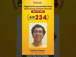 ❤️ Thank You Vedantu! – NEET Topper Vedant AIR 234