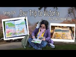 Travel Sketching with Pen and Watercolors🎨 Victoria BC Canada in Spring