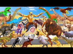Death Run Who Will Win The Fight Saber Tooth vs Animals vs Dinosaurs Animal Revolt Battle Simulator