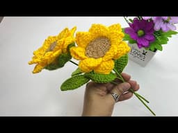 🌻Tendencia Crochet🌻Nuevo modelo de Flor en Girasol a Crochet.. #crochet #tutorial #flowers