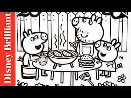 Peppa Pig's Fun Barbeque Time With George and Daddy Pig l Rainbow Coloring l Disney Brilliant