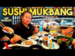 SUSHI MUKBANG 먹방 Spicy Tuna Roll + Salmon Roll + Raw Shrimp Roll + Scallop Roll Eating Show! 🍣🍱🦐🐟🥢🍙🍜