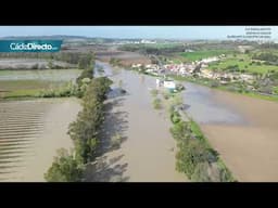 Desbordamiento del Guadalete en Jerez: imágenes aéreas del río fuera de su cauce
