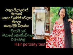 කොන්ඩෙ ඩැමේජ් වෙලාද ගෙදරදීම බලාගන්නේ මෙහෙමයි / How To Check Hair Porosity /Hair Care