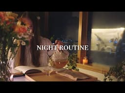slow & cosy night routine🌙 calming self-care after a hard week 🌿 bibimbap, tea, alone time