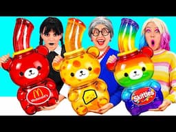 Wednesday vs Grandma Cooking Challenge | Funny Food Hacks by BaRaFun Challenge