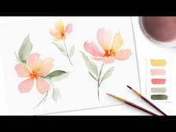 Easy Loose Summer Florals | Beginner-Friendly Watercolor Flower Tutorial
