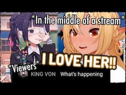 Flare watches Ina's outfit reveal MID STREAM, scaring her viewers suddenly screaming her love