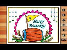 Baisakhi Drawing | Baisakhi Drawing Easy | Baisakhi Festival Drawing | Easy Lohri Festival Drawing