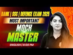 Bank Exams 2025 | English Mock Test for SSC, Bank & Defence Exams | English by Anchal Ma'am
