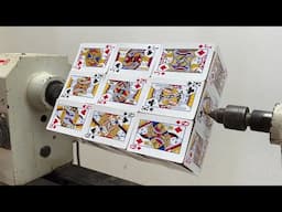 Amazing Woodturning Crazy - A Great Idea With Poker Cards Morph In A Piece Bowl Lovely
