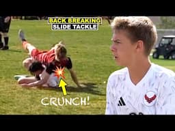 BROKEN BACK SLIDE TACKLE AT INTENSE GAME!