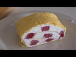 SUB] 딸기젤리가 쏙쏙~ 수건 케이크, 노오븐 딸기 젤리 타월케이크 만들기 [우미스베이킹:umi's baking]