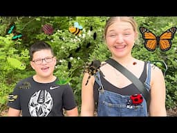 Caleb and Aubrey Look for Bugs, Snakes and Turtles on our Outdoor Bug Hunt!